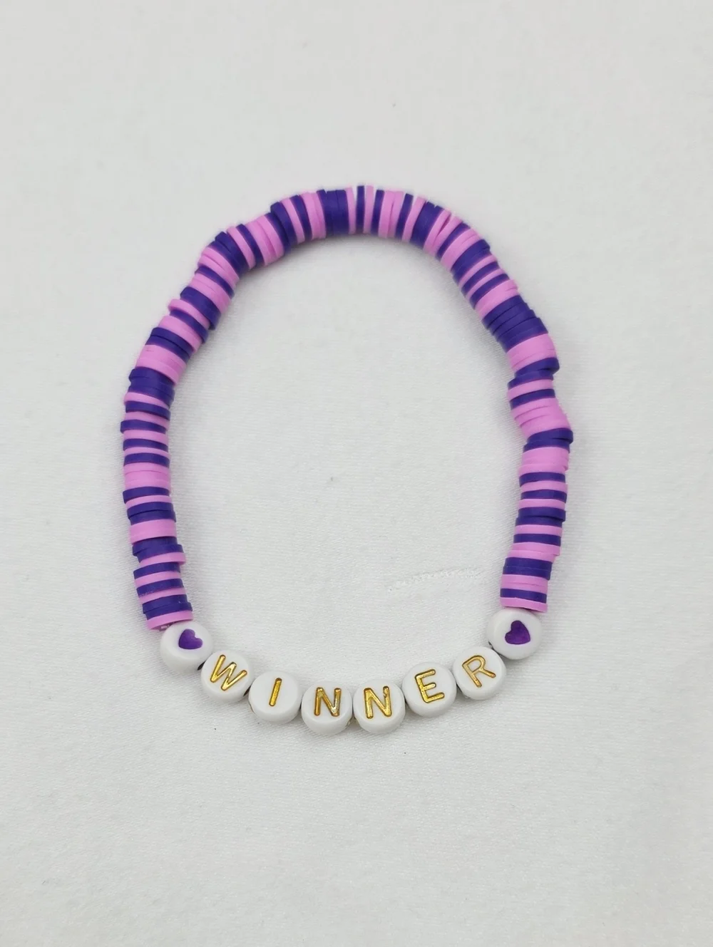 Handmade Clay Bead Word Winner Bracelet